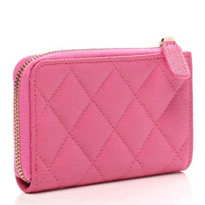Chanel Caviar Quilted Zipped Key Holder Case Pink 3 of 8