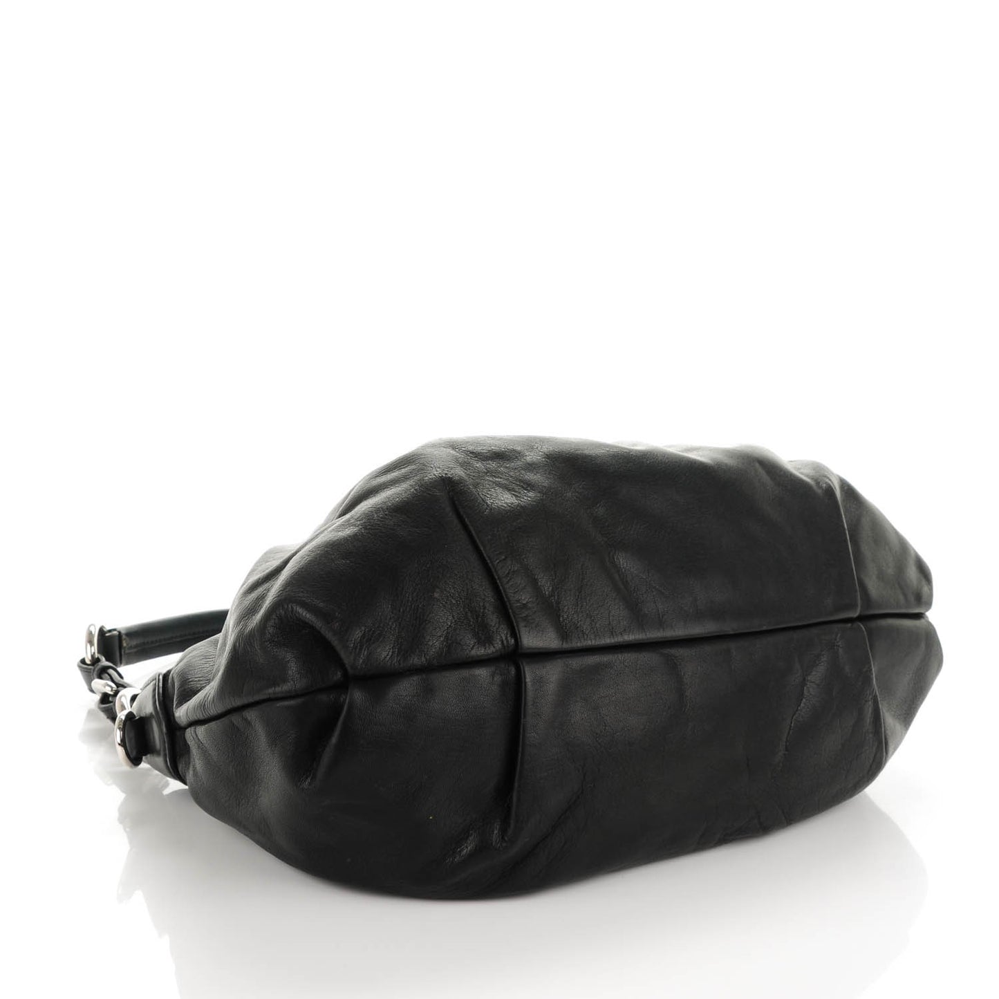 Soft Calf Pleated Small Hobo Nero Black