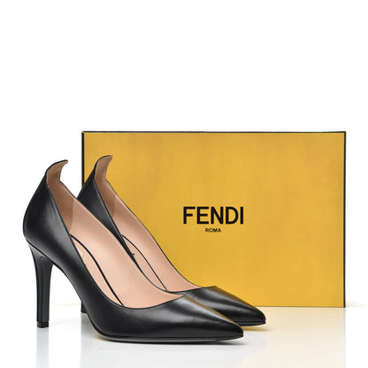 Fendi Calfskin Grosgrain Pumps 39 Black 15 of 15