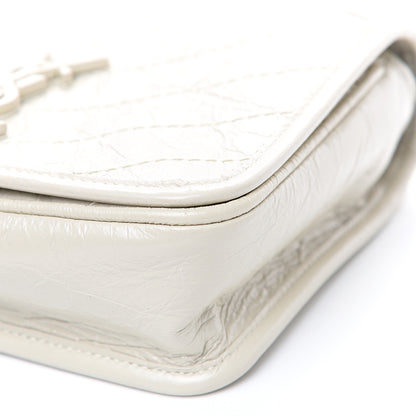 Saint Laurent Crinkled Calfskin Matelasse Monogram Niki Chain Wallet Crema Soft 7 of 10