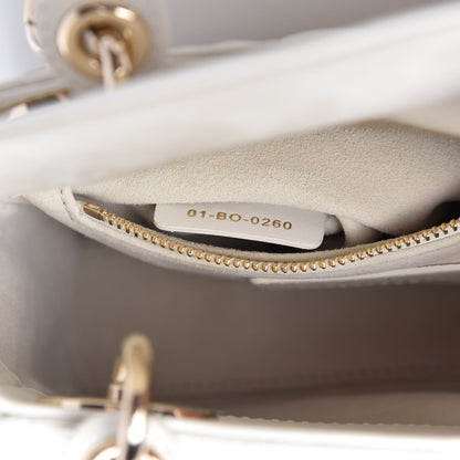 Christian Dior Lambskin Cannage Mini Lady Dior White 9 of 10