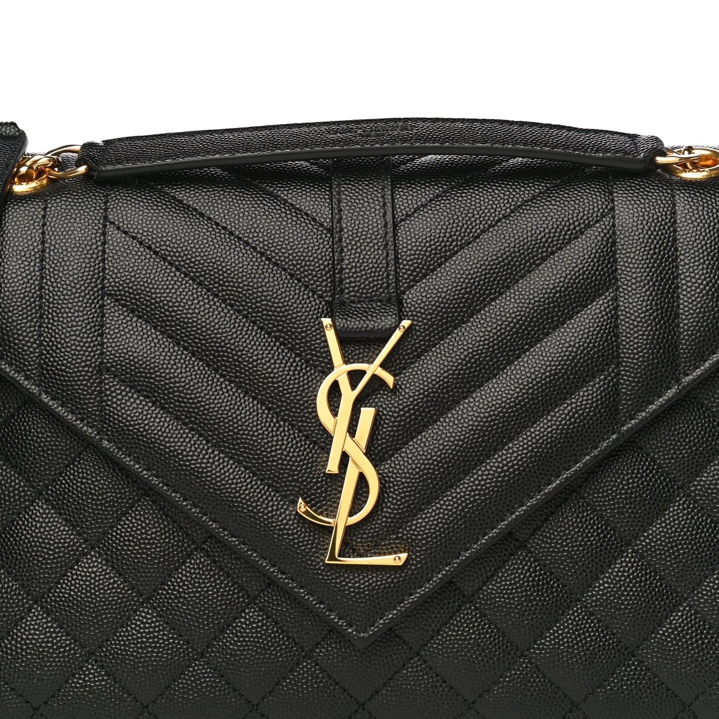 Grain De Poudre Textured Mixed Matelasse Triquilt Medium Monogram Satchel Black