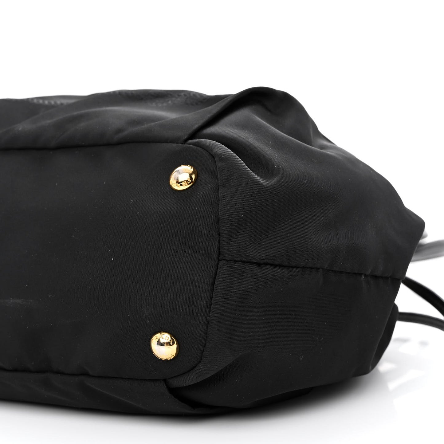 Tessuto Nylon Jacquard Logo Drawstring Tote Black