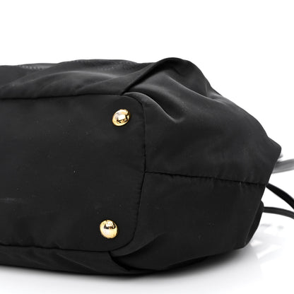 Prada Tessuto Nylon Jacquard Logo Drawstring Tote Black 10 of 10