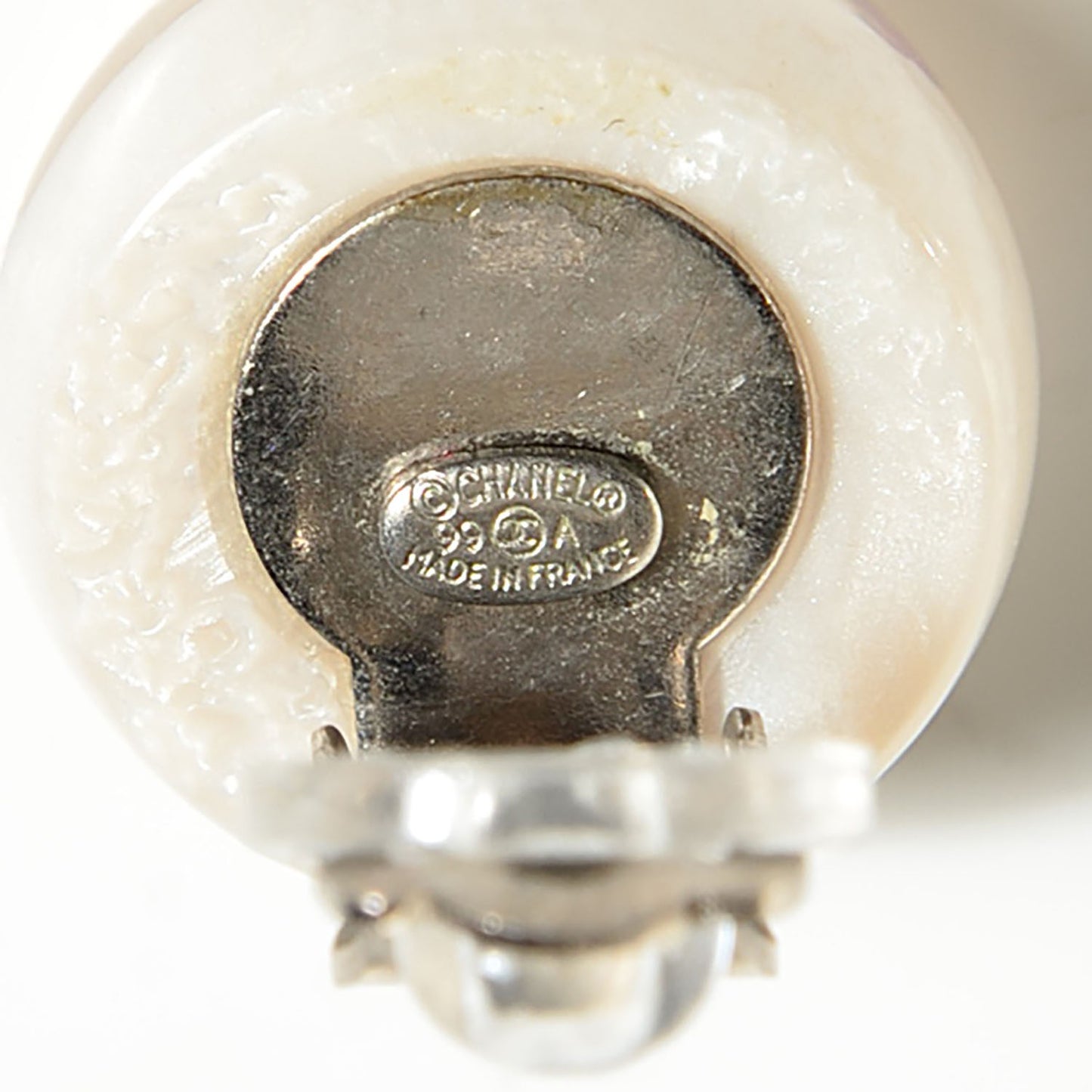 Translucent Resin CC Clip On Earrings White