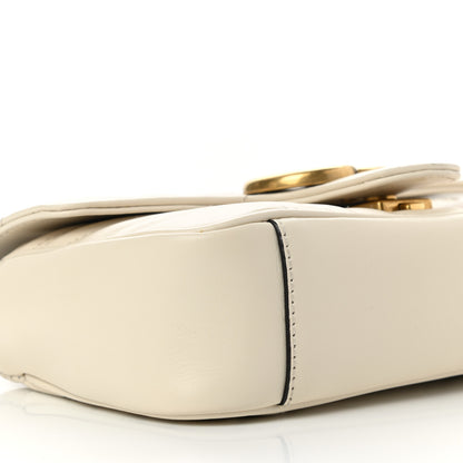 Gucci Calfskin Matelasse Mini GG Marmont Shoulder Bag White 9 of 13