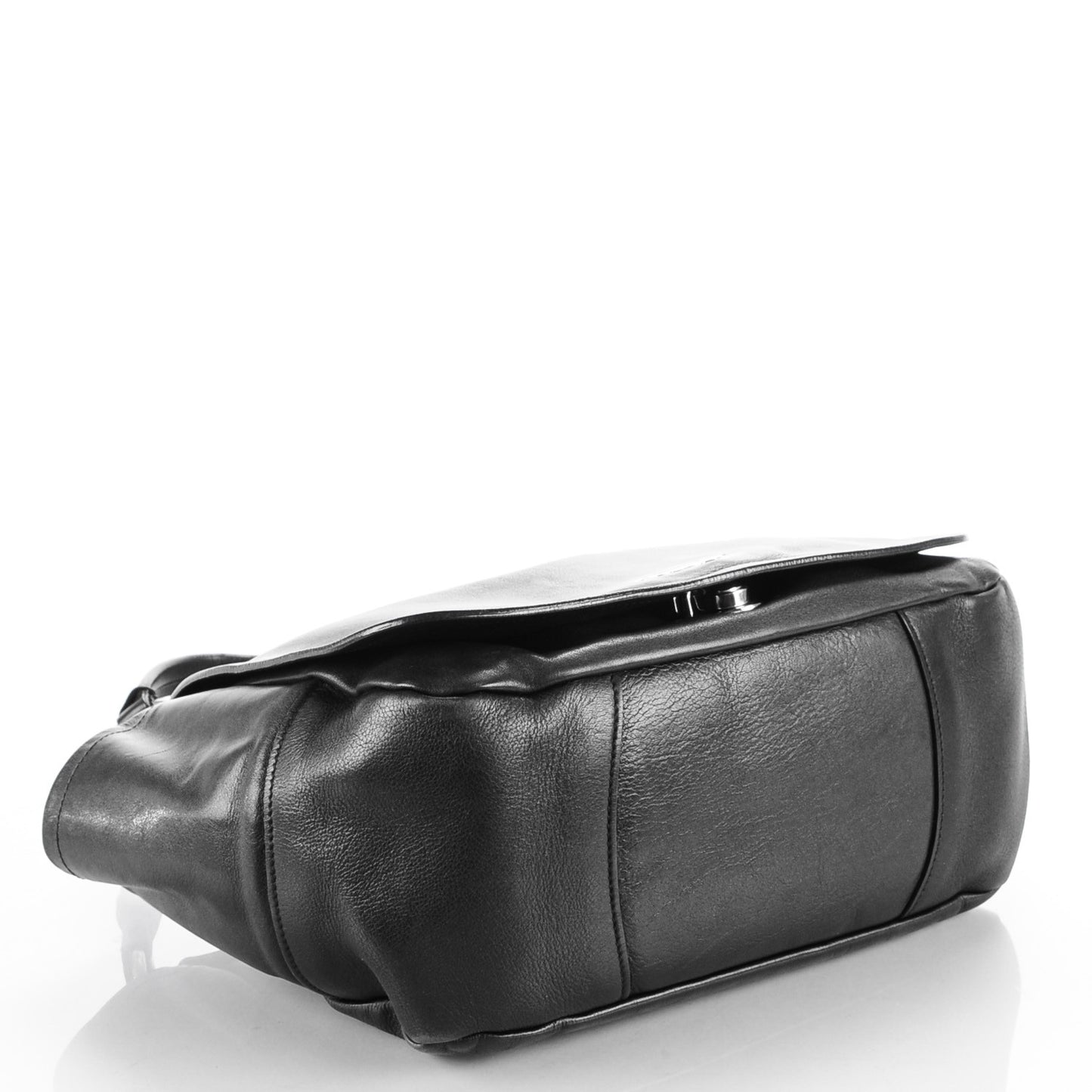 Soft Calf Flap Shoulder Bag Nero Black