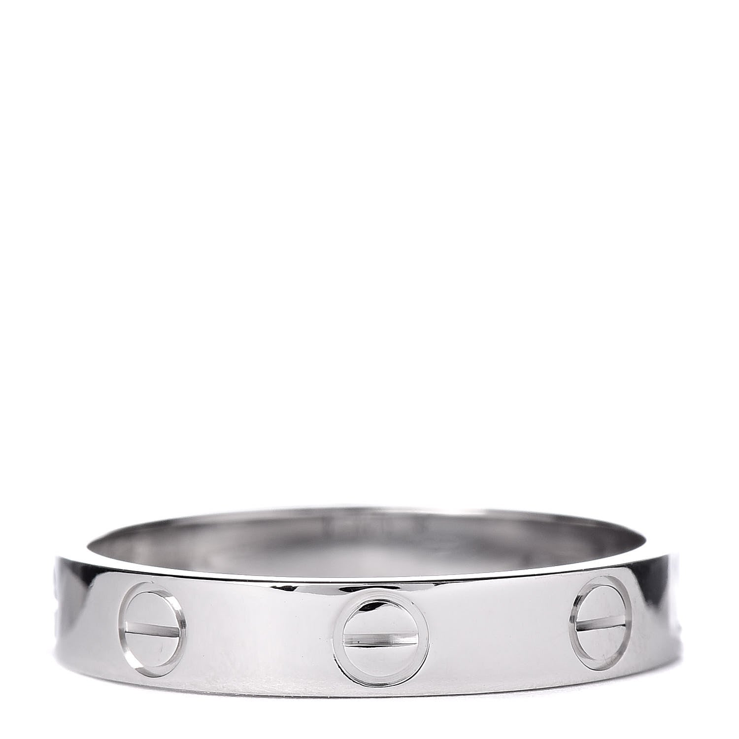 Cartier 18K White Gold 3.5mm LOVE Wedding Band Ring 54 6.75 3 of 5