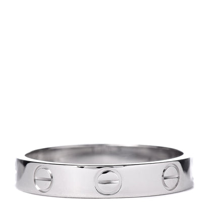 Cartier 18K White Gold 3.5mm LOVE Wedding Band Ring 54 6.75 3 of 5