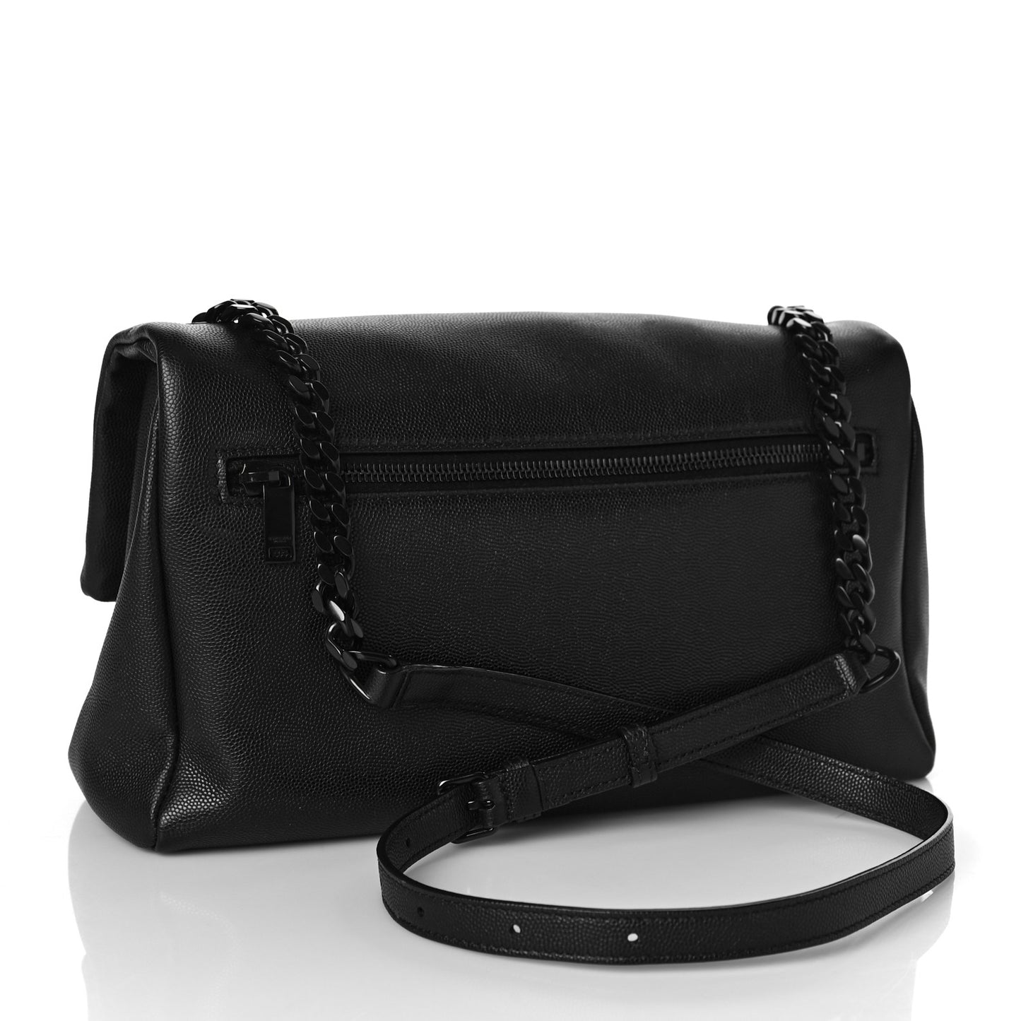 Grain De Poudre Medium West Hollywood Monogram Fold-Over Black