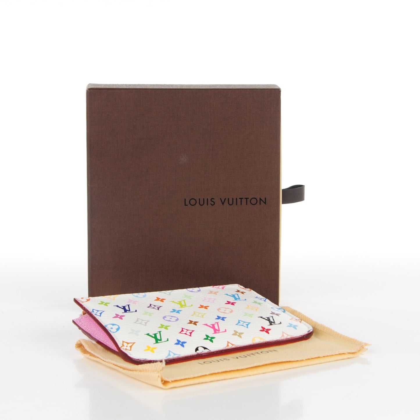 Monogram Multicolor Key Pouch White Litchi