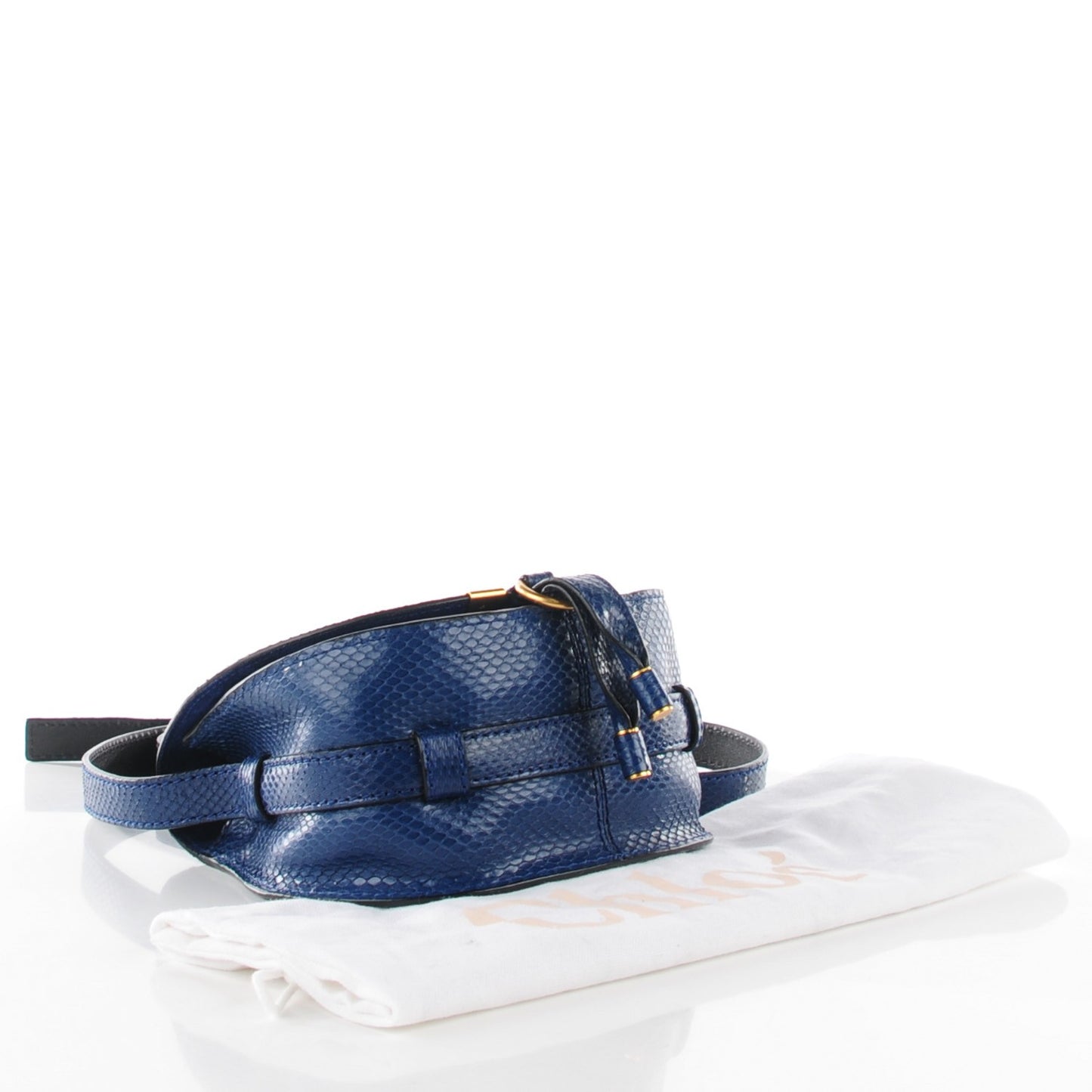 Snakeskin Mini Marcie Round Crossbody Bag Blue Velvet