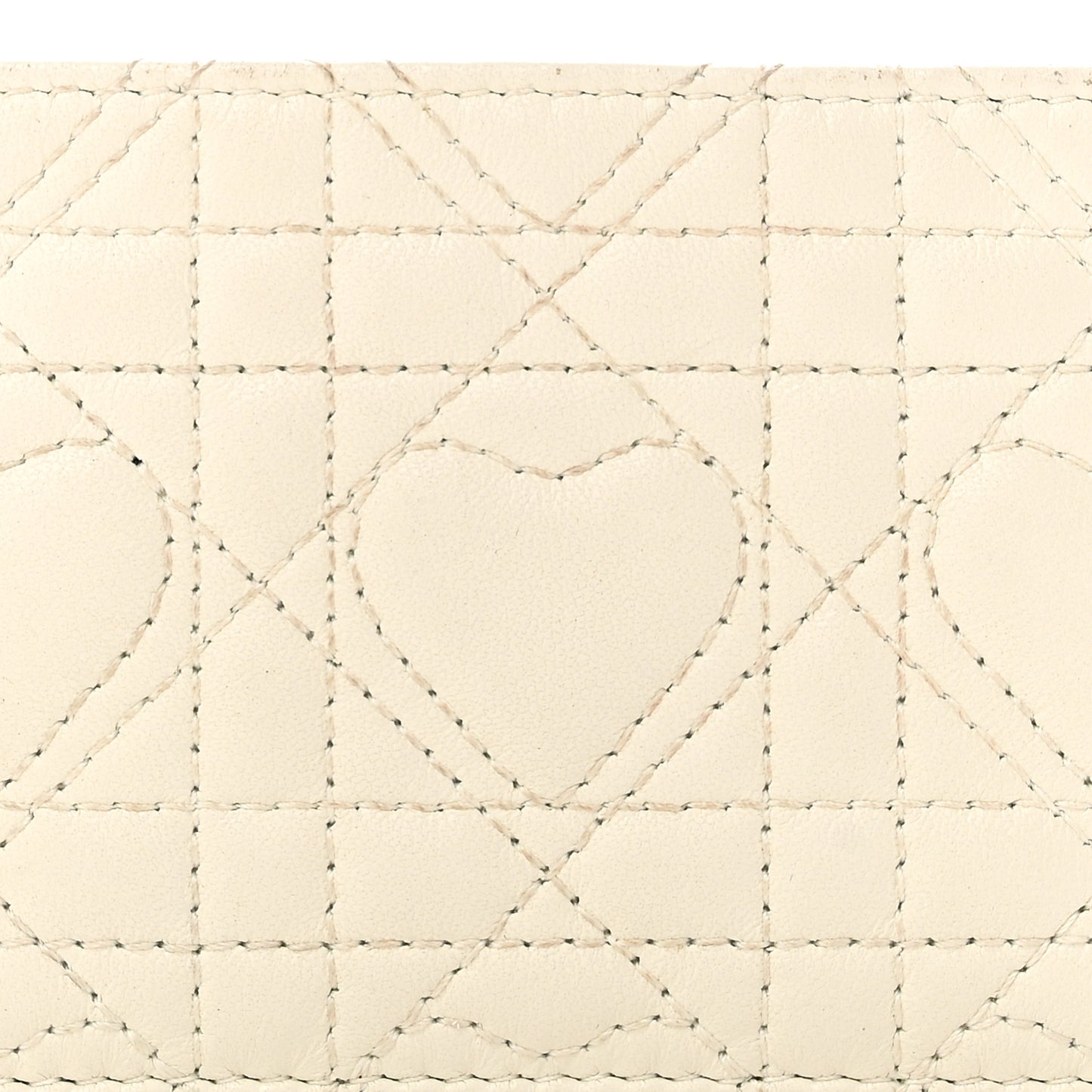 Lambskin Cannage DiorAmour Lady Dior Card Holder White