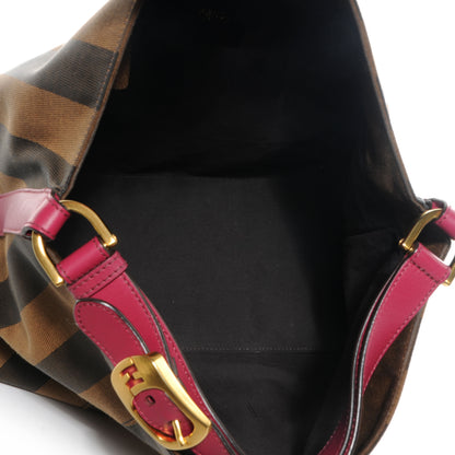 Fendi Pequin Vitello Large Hobo Tobacco Amarena 5 of 11