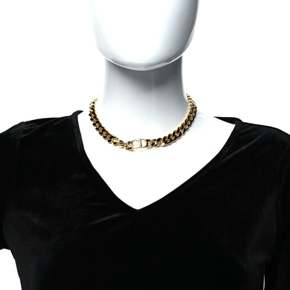 Christian Dior Metal Danseuse Etoile Chain Choker Necklace Gold 1 of 5