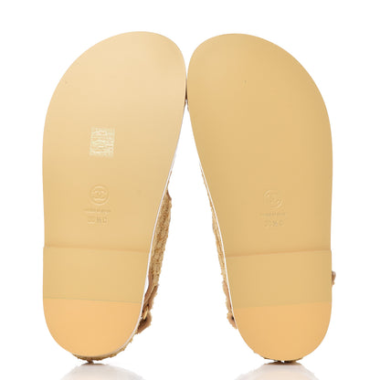 Chanel Braided Fabric Velcro Dad Sandals 36.5 Beige 5 of 12