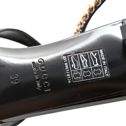 Gucci Patent Signoria 35mm Slingback Pumps 39 Black 9 of 11