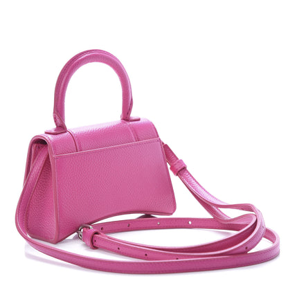 Balenciaga Grained Calfskin Tonal B Hourglass Top Handle Bag Mini Fuchsia 2 of 9