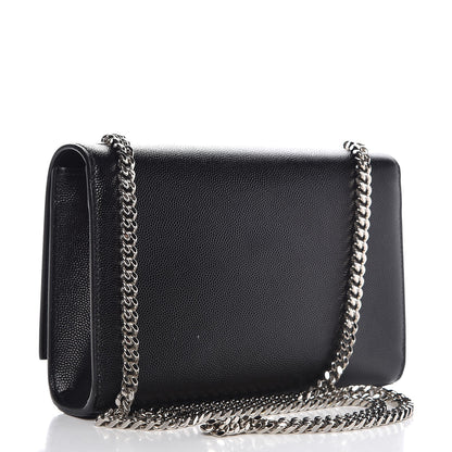 Saint Laurent Grain De Poudre Small Monogram Kate Satchel Black 3 of 8