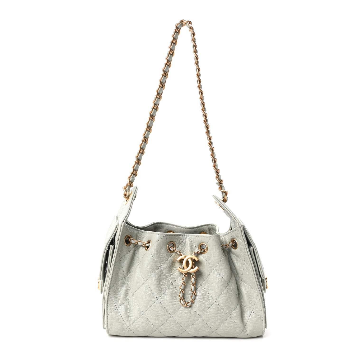 Chanel Caviar Quilted Mini Chanel 25 Handbag Light Green 1 of 11