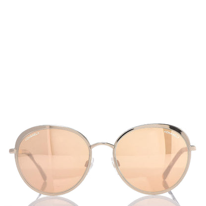 Chanel Round Mirror Sunglasses 4206 Gold 2 of 7