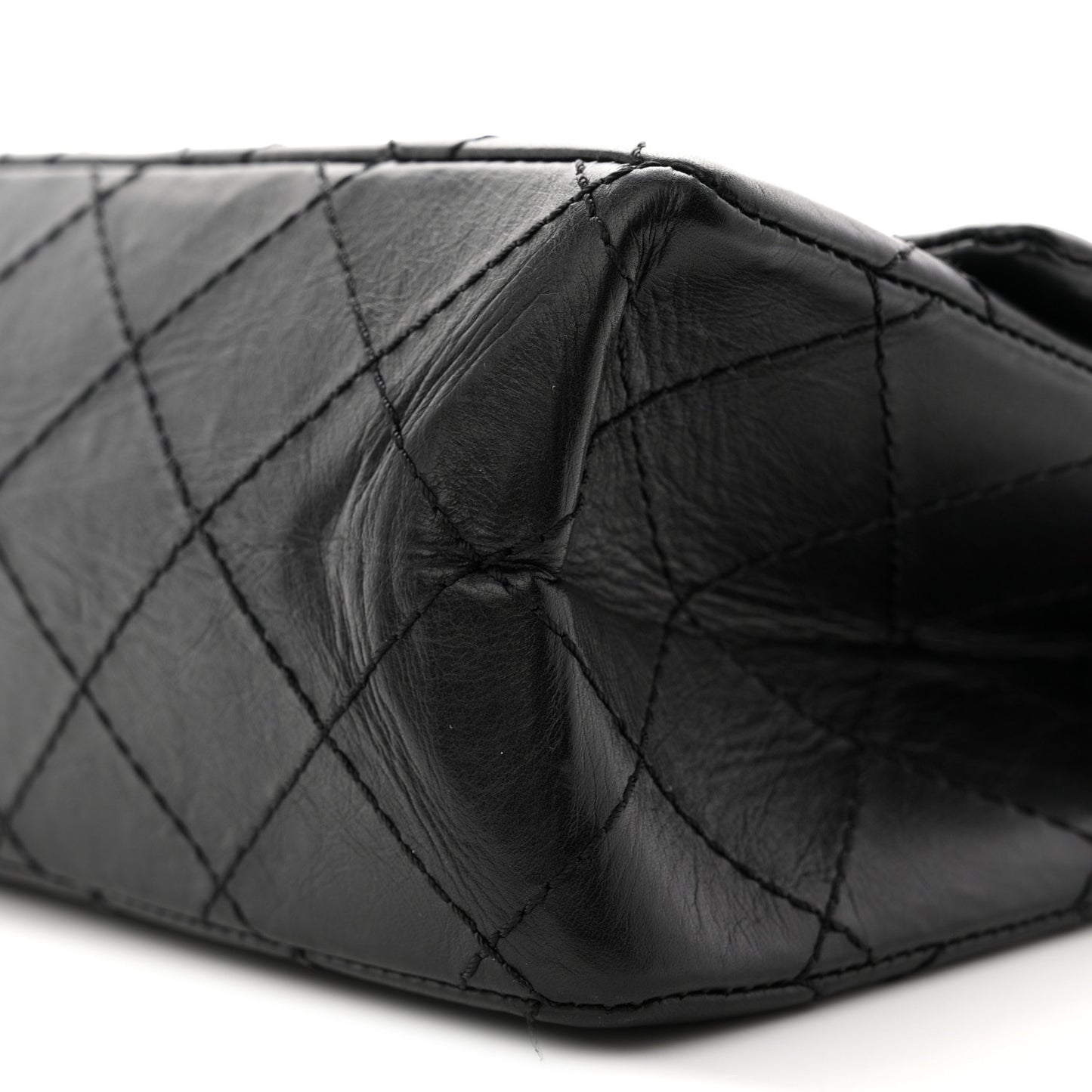 Aged Calfskin Quilted 2.55 Reissue 226 Flap Black
