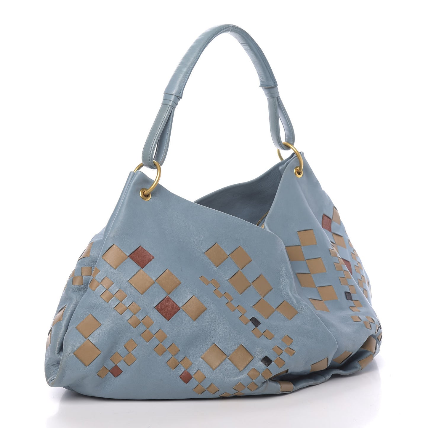 Nappa Intrecciato Aquilone Fortune Cookie Hobo Blue
