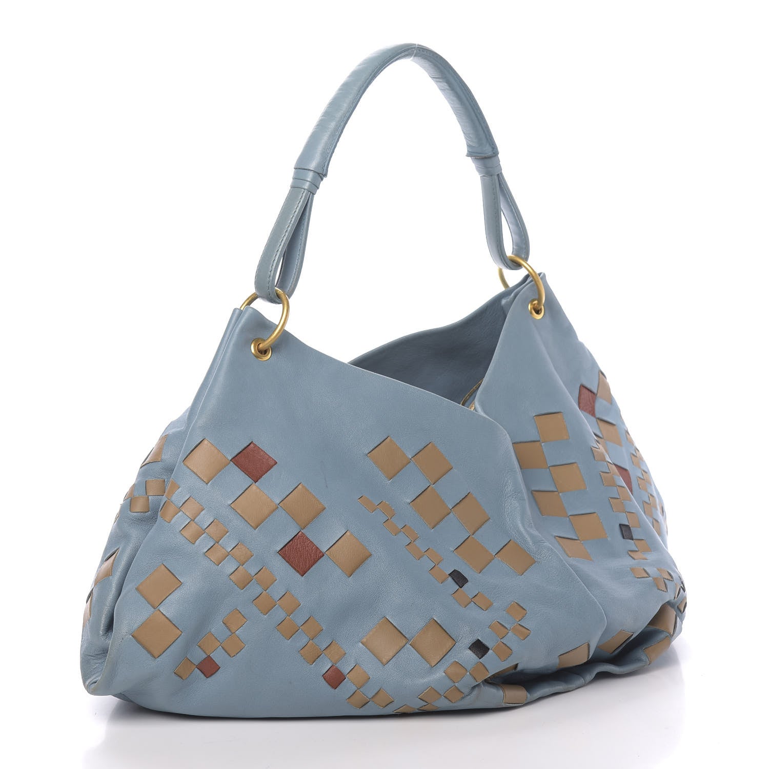 Bottega Veneta Nappa Intrecciato Aquilone Fortune Cookie Hobo Blue 3 of 12