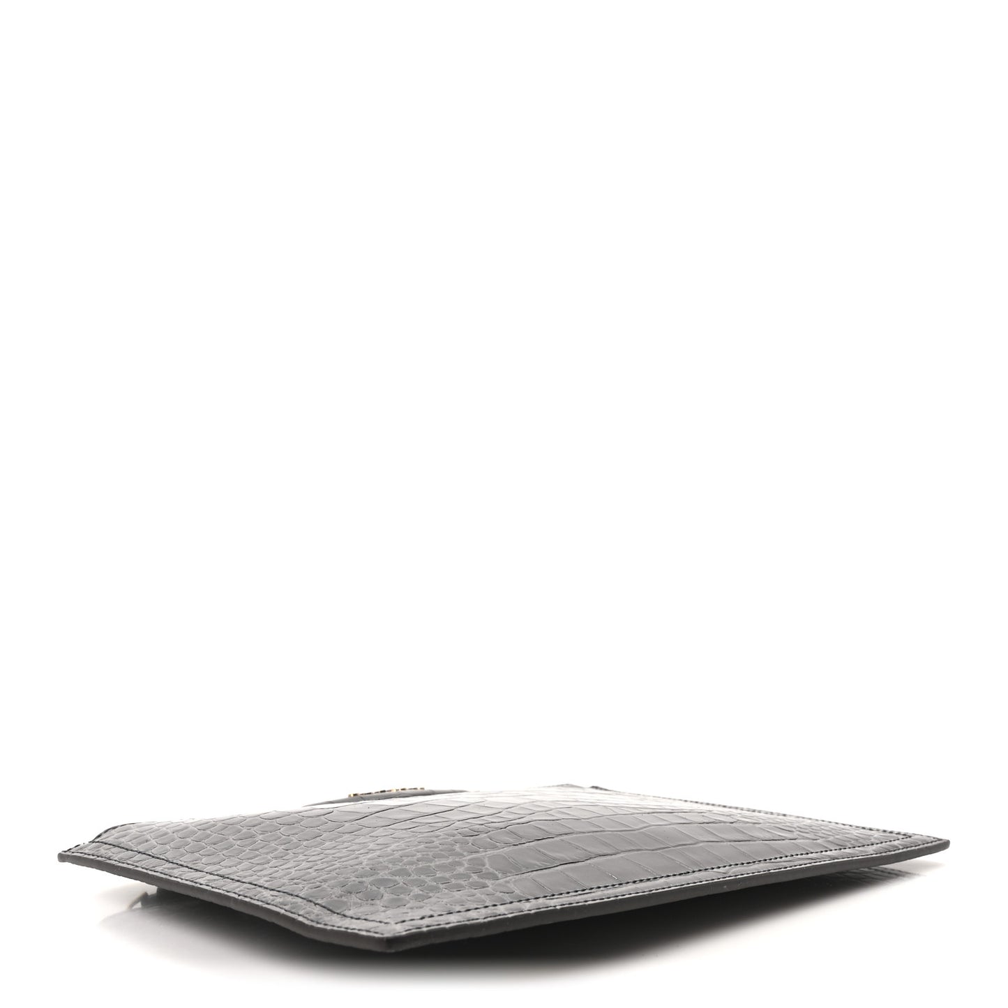 Calfskin Crocodile Embossed Medium Antigona Pouch Grey