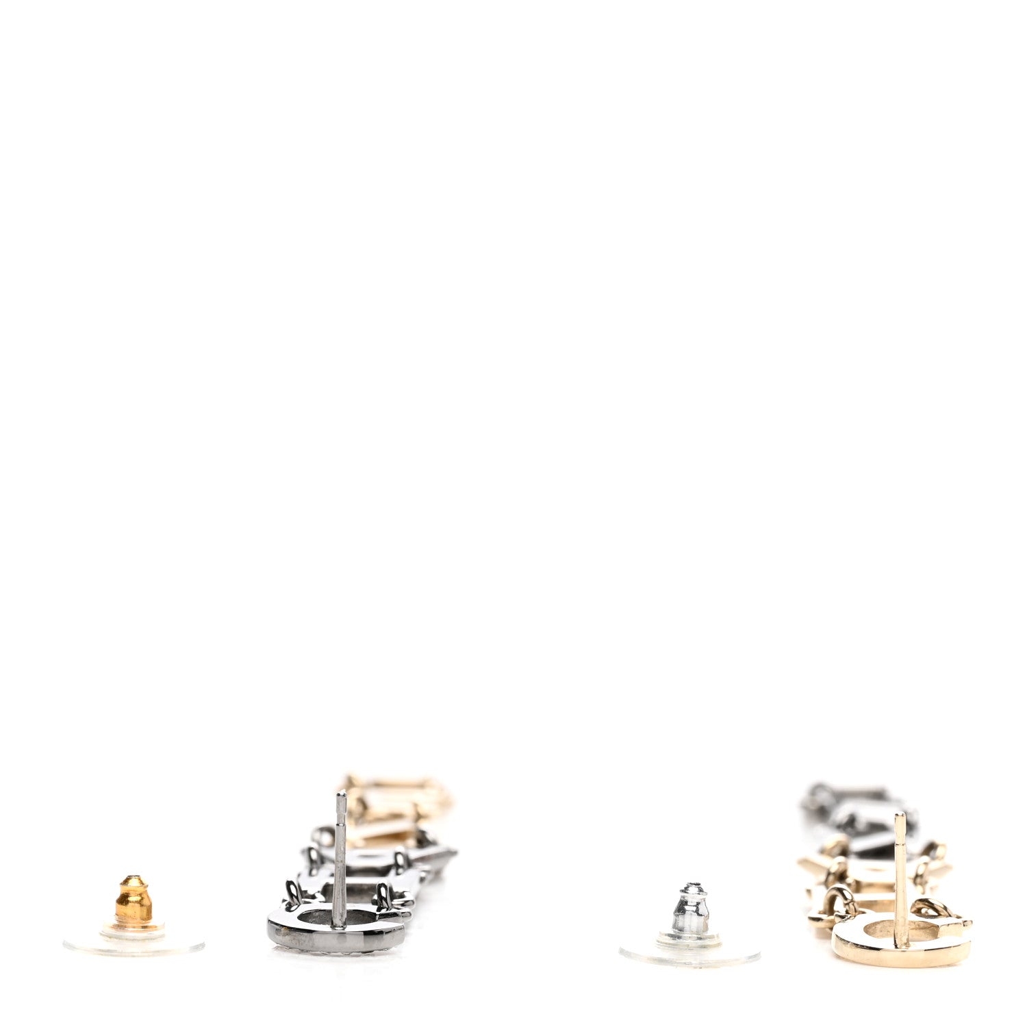 Chanel Crystal Pearl Chanel Bright Young Things Earrings Gold Ruthenium 3 of 4