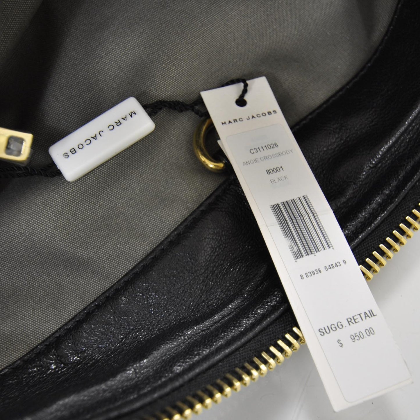 Leather Angie Crossbody Bag Black