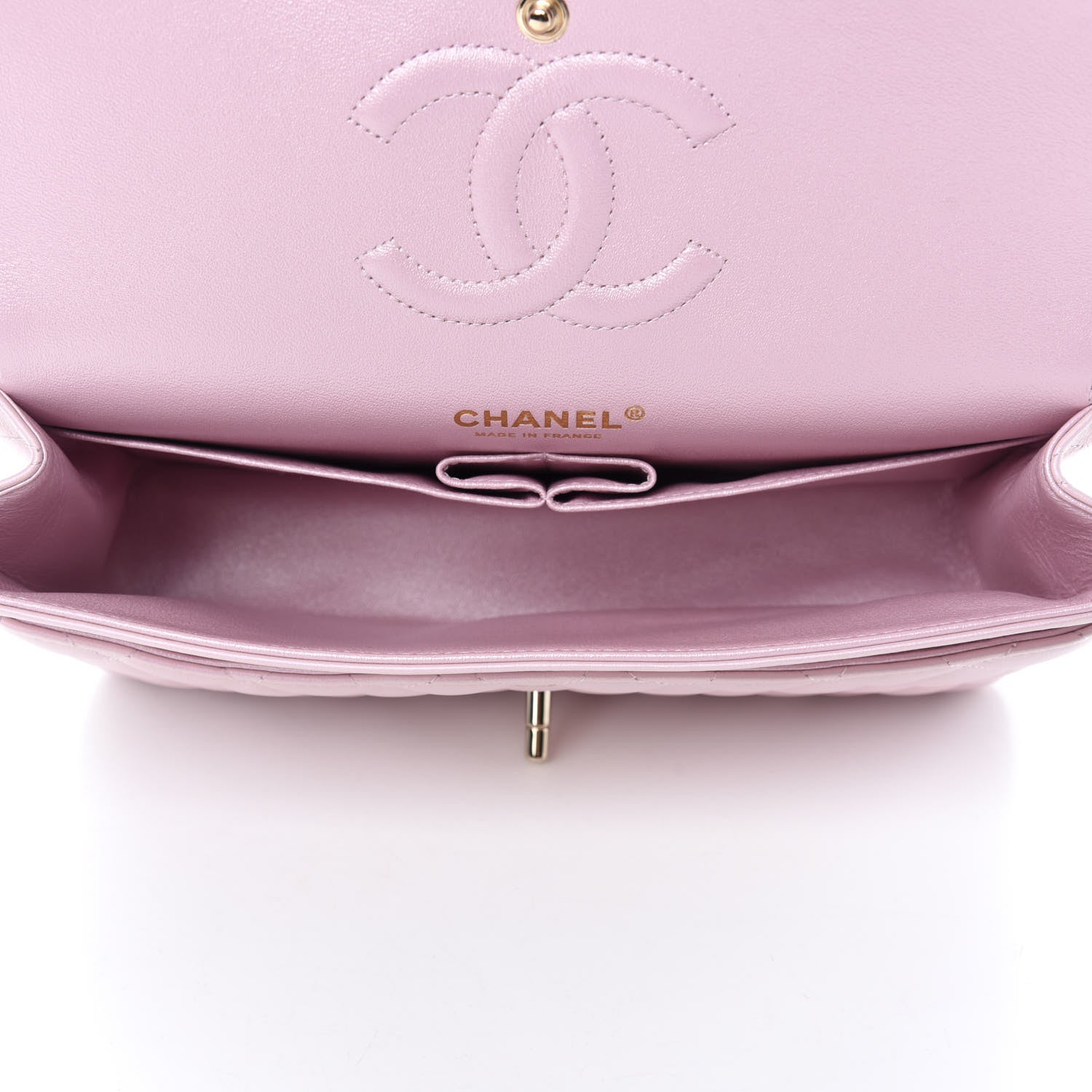 Chanel Iridescent Calfskin Quilted Medium Double Flap Light Pink 5 of 12