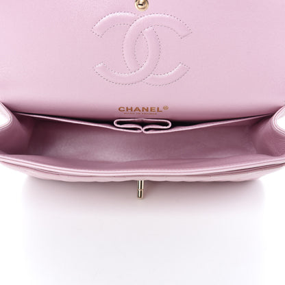 Chanel Iridescent Calfskin Quilted Medium Double Flap Light Pink 5 of 12