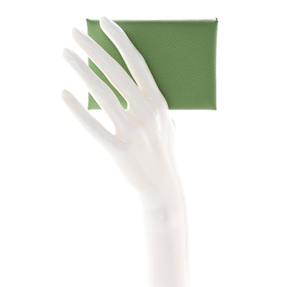 Hermes Epsom Calvi Duo Card Case Vert Criquet 2 of 9