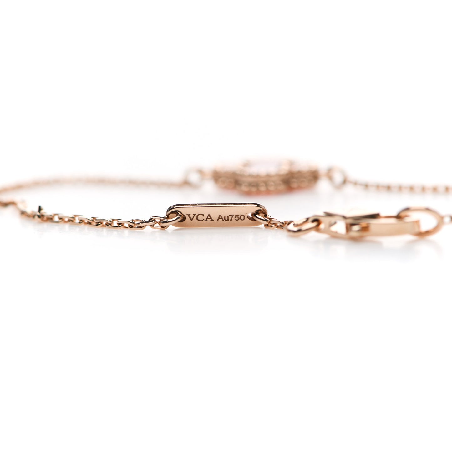 18K Rose Gold Carnelian Sweet Alhambra Bracelet