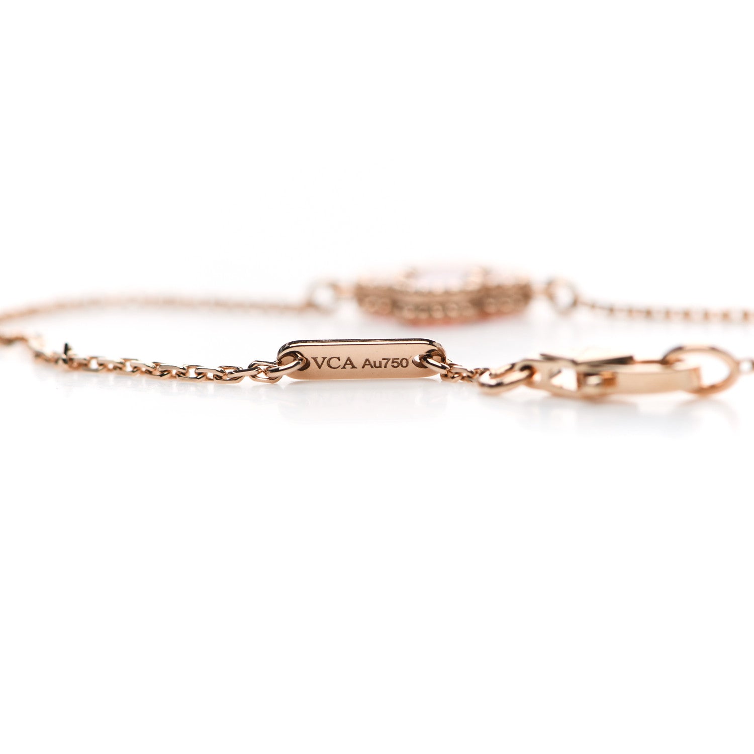 Van Cleef & Arpels 18K Rose Gold Carnelian Sweet Alhambra Bracelet 5 of 6