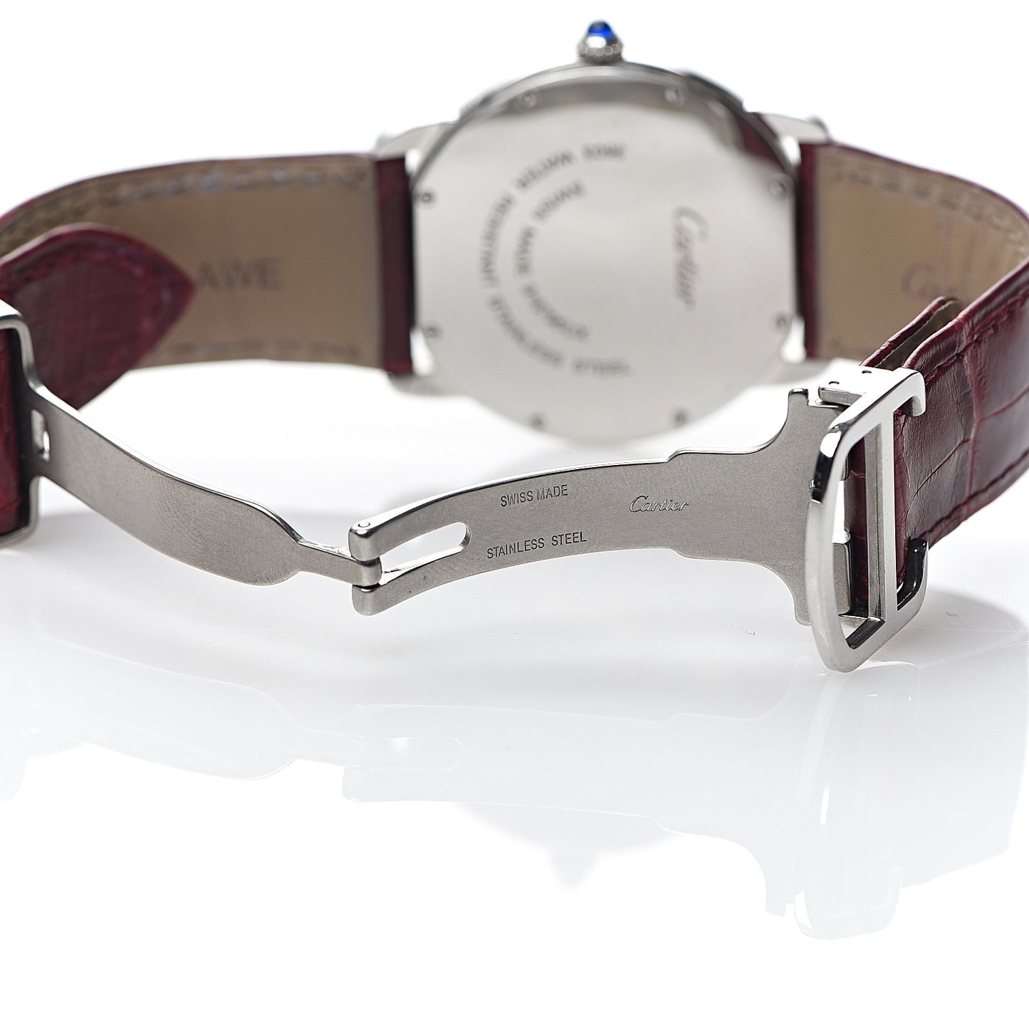 Stainless Steel Alligator 36mm Ronde Solo de Quartz Watch Red