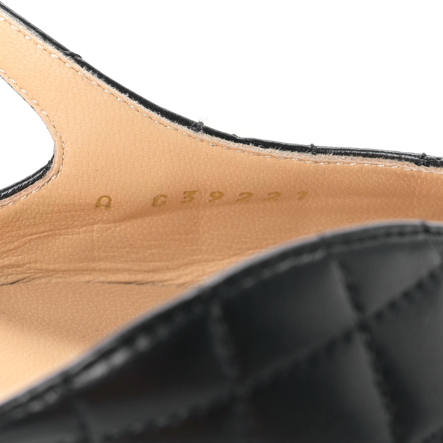 Lambskin Patent Cap Toe CC Slingback Flats 40 Black