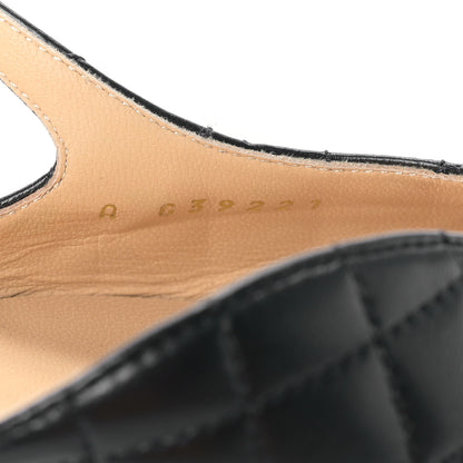 Chanel Lambskin Patent Cap Toe CC Slingback Flats 40 Black 8 of 9