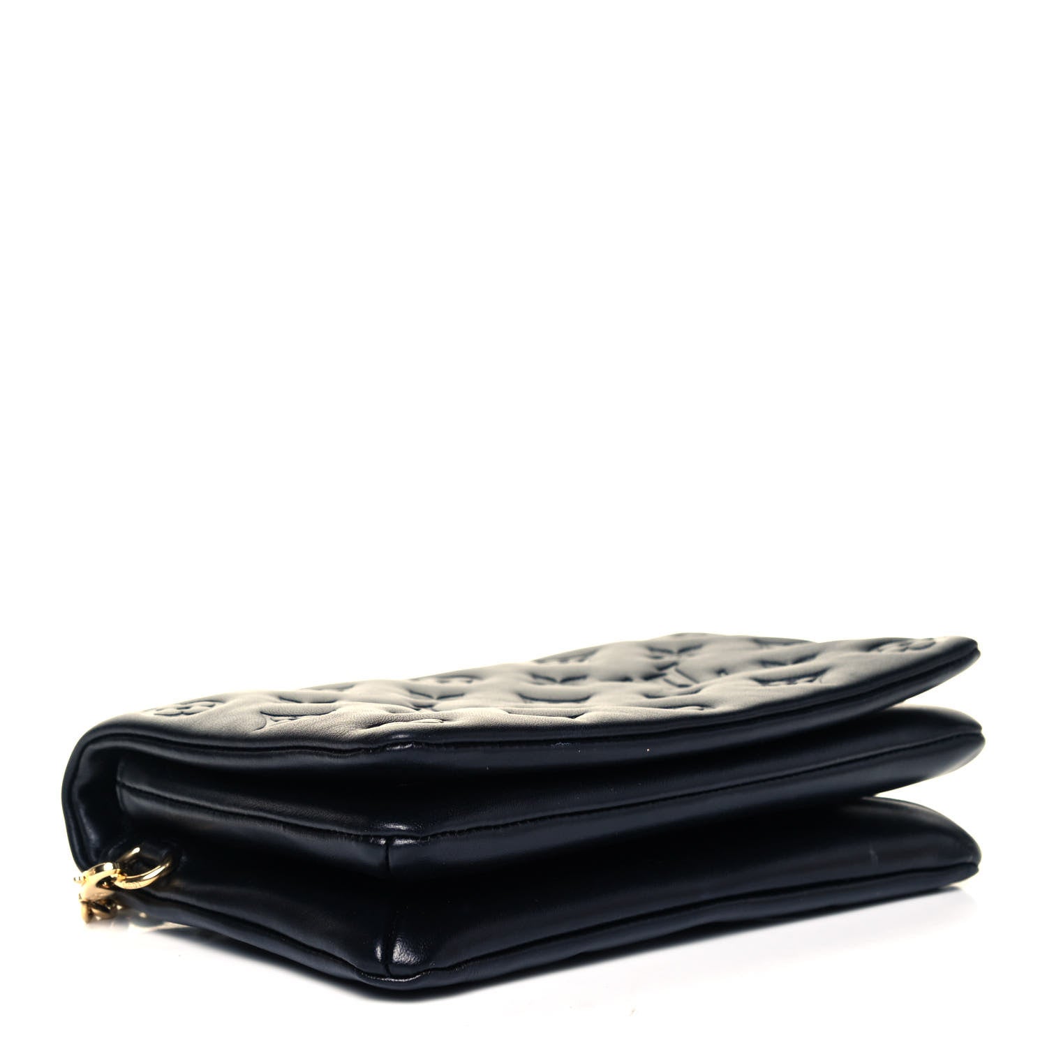 Louis Vuitton Lambskin Embossed Monogram Pochette Coussin Black 4 of 8