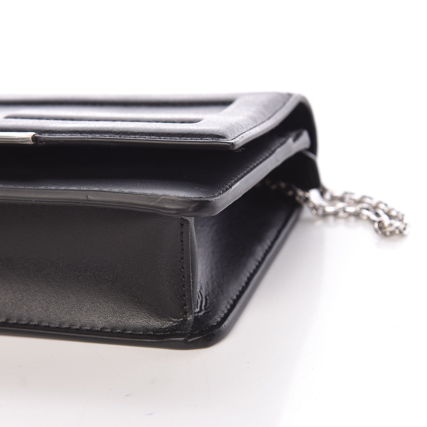 Vitello Flamingo Tube Wallet on Chain Black
