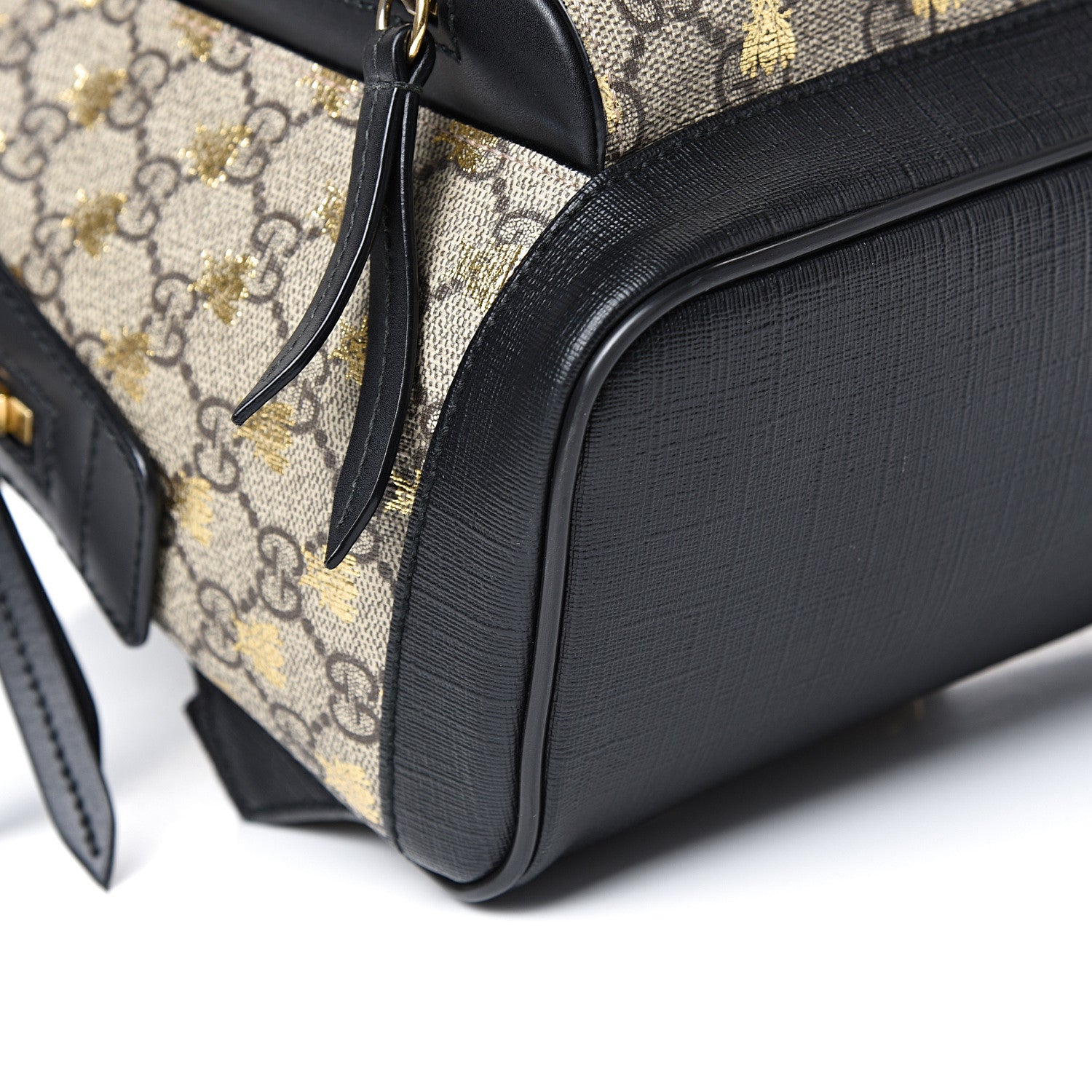 Gucci GG Supreme Monogram Bees Print Small Day Backpack Beige Oro Black 8 of 13