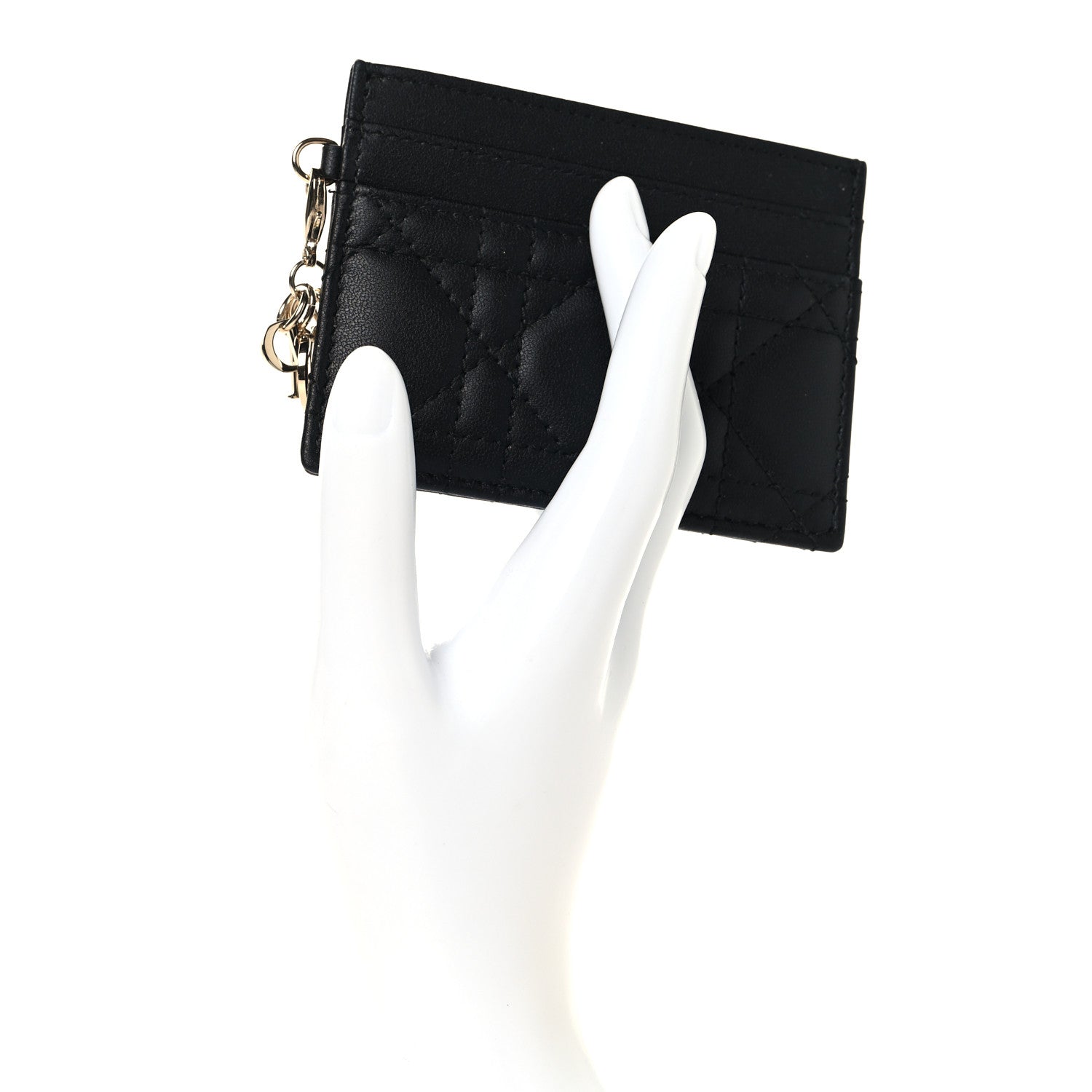 Christian Dior Lambskin Cannage Lady Dior Card Holder Black 2 of 7