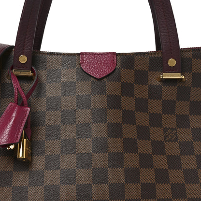 Louis Vuitton Damier Ebene Cuir Taurillon Hyde Park Fuchsia 7 of 9