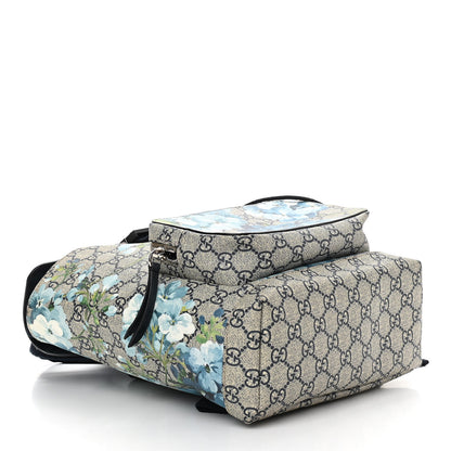 Gucci GG Supreme Monogram Blooms Small Single Buckle Backpack Beige Blue Navy 4 of 10