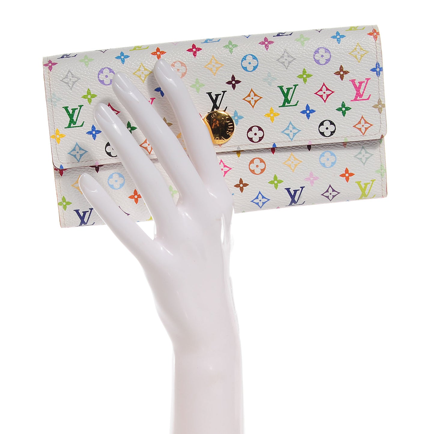 Monogram Multicolor Sarah Wallet White