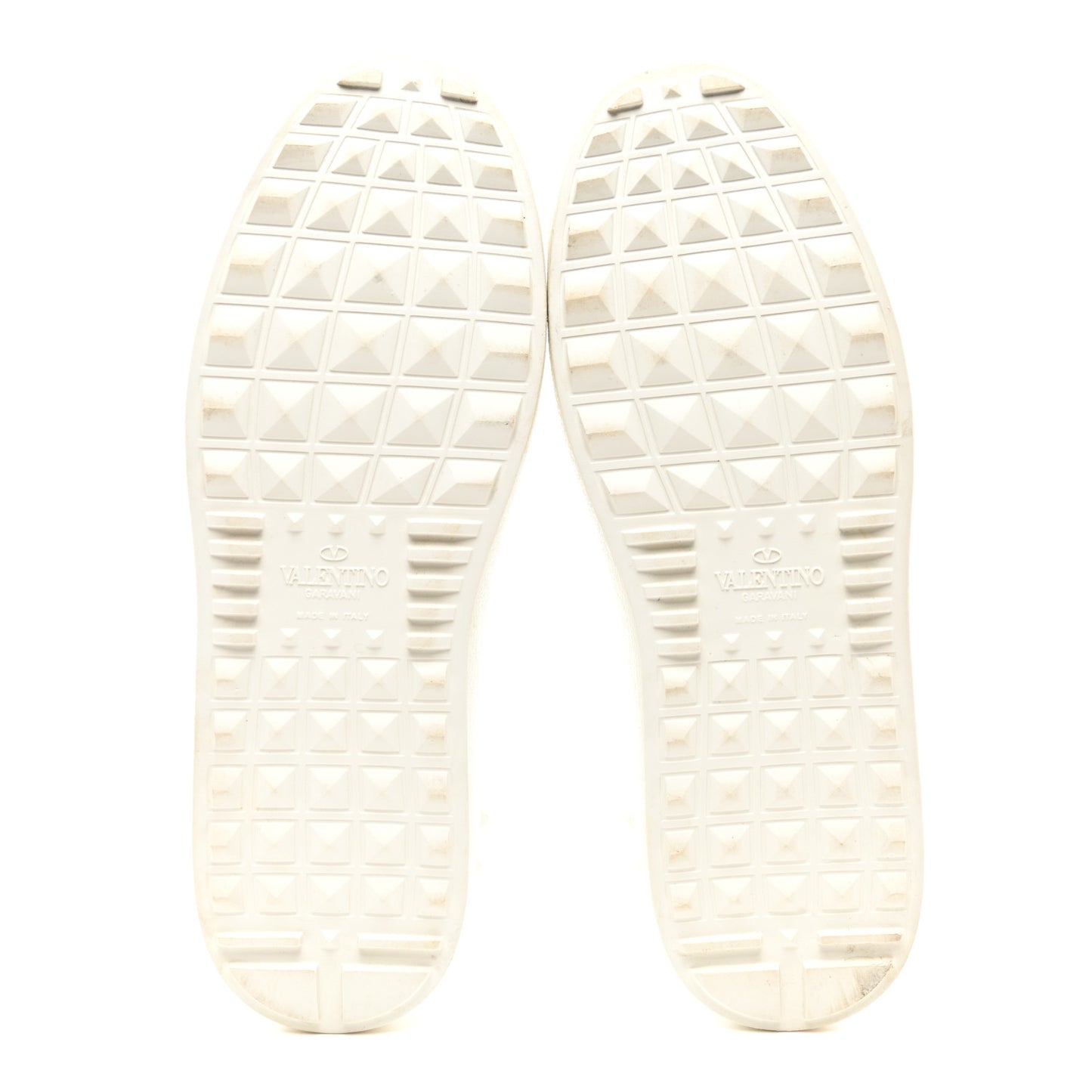 Calfskin VLTN Rockstud Open Sneakers 37 White