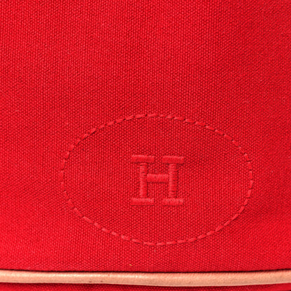 Hermes Toile Sac Polochon Red 7 of 10