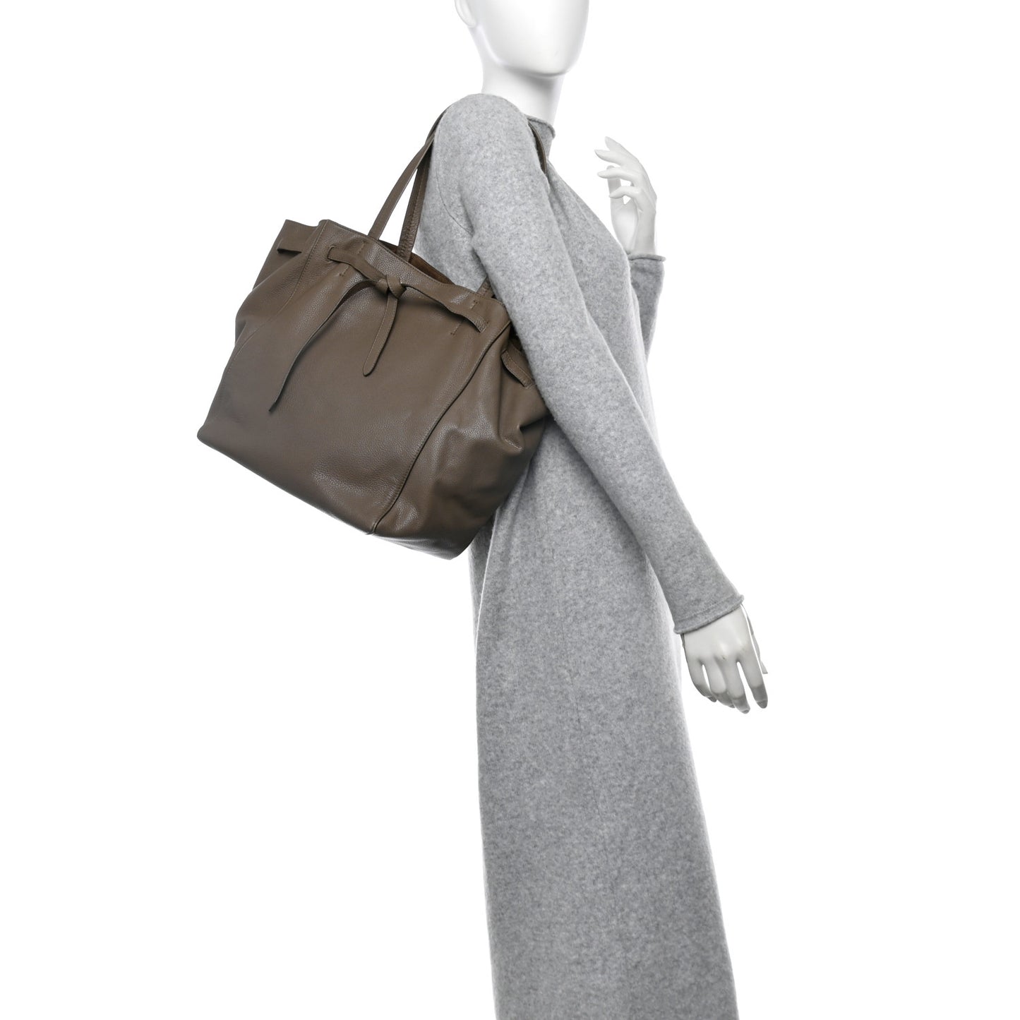 Soft Grained Calfskin Small Belt Cabas Phantom Taupe