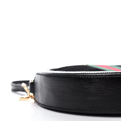 Gucci Suede Patent Web Mini Ophidia Round Shoulder Bag Black 8 of 10